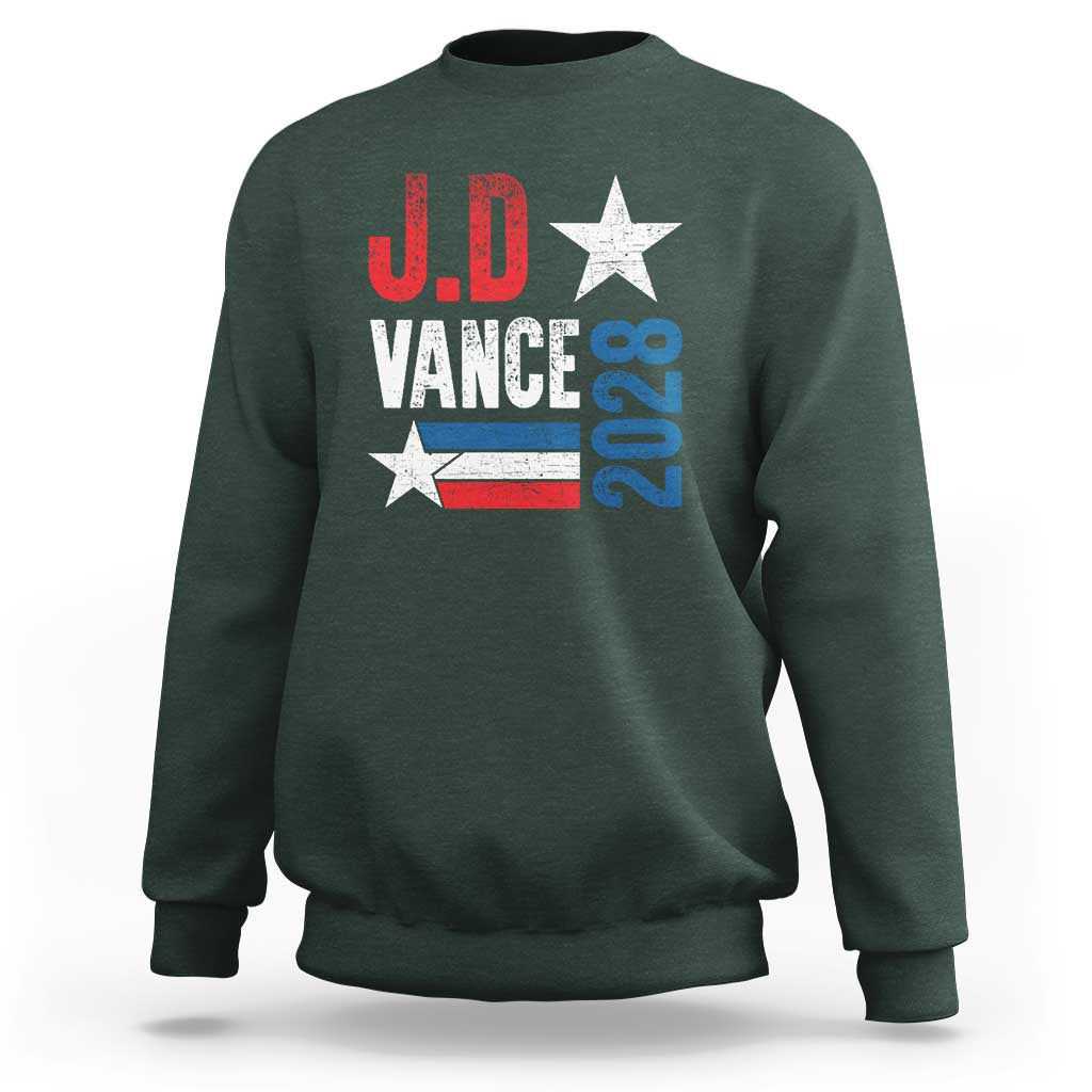J.D Vance 2028 Sweatshirt Vintage US Presidential Election Star - Wonder Print Shop