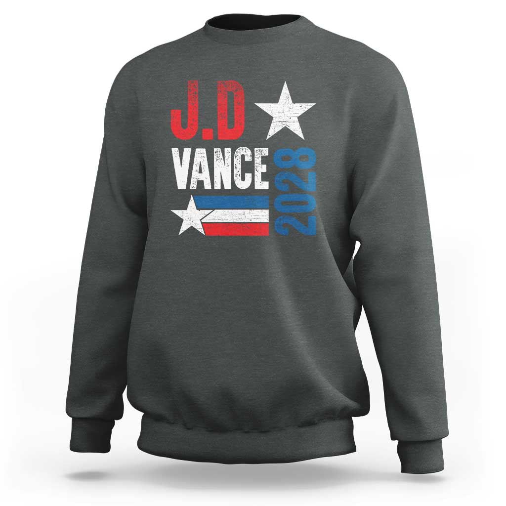 J.D Vance 2028 Sweatshirt Vintage US Presidential Election Star - Wonder Print Shop