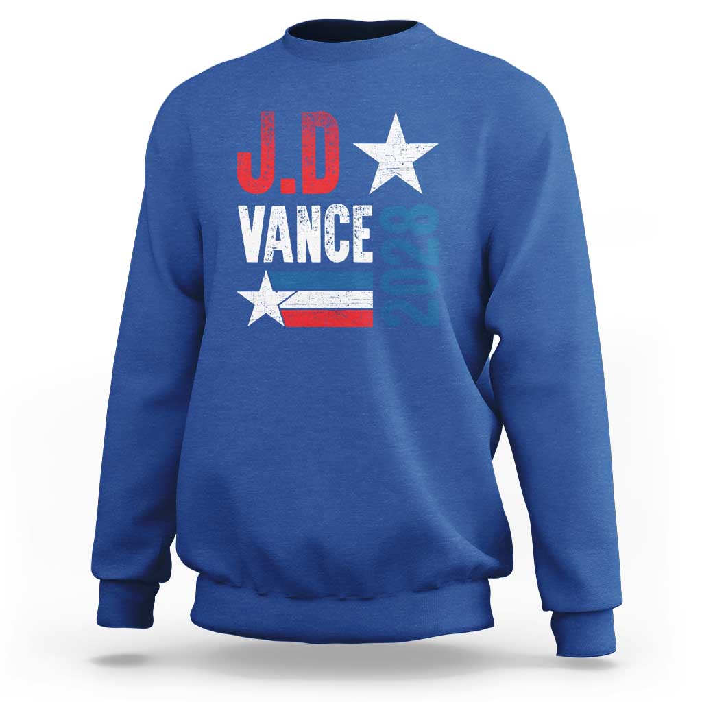 J.D Vance 2028 Sweatshirt Vintage US Presidential Election Star - Wonder Print Shop