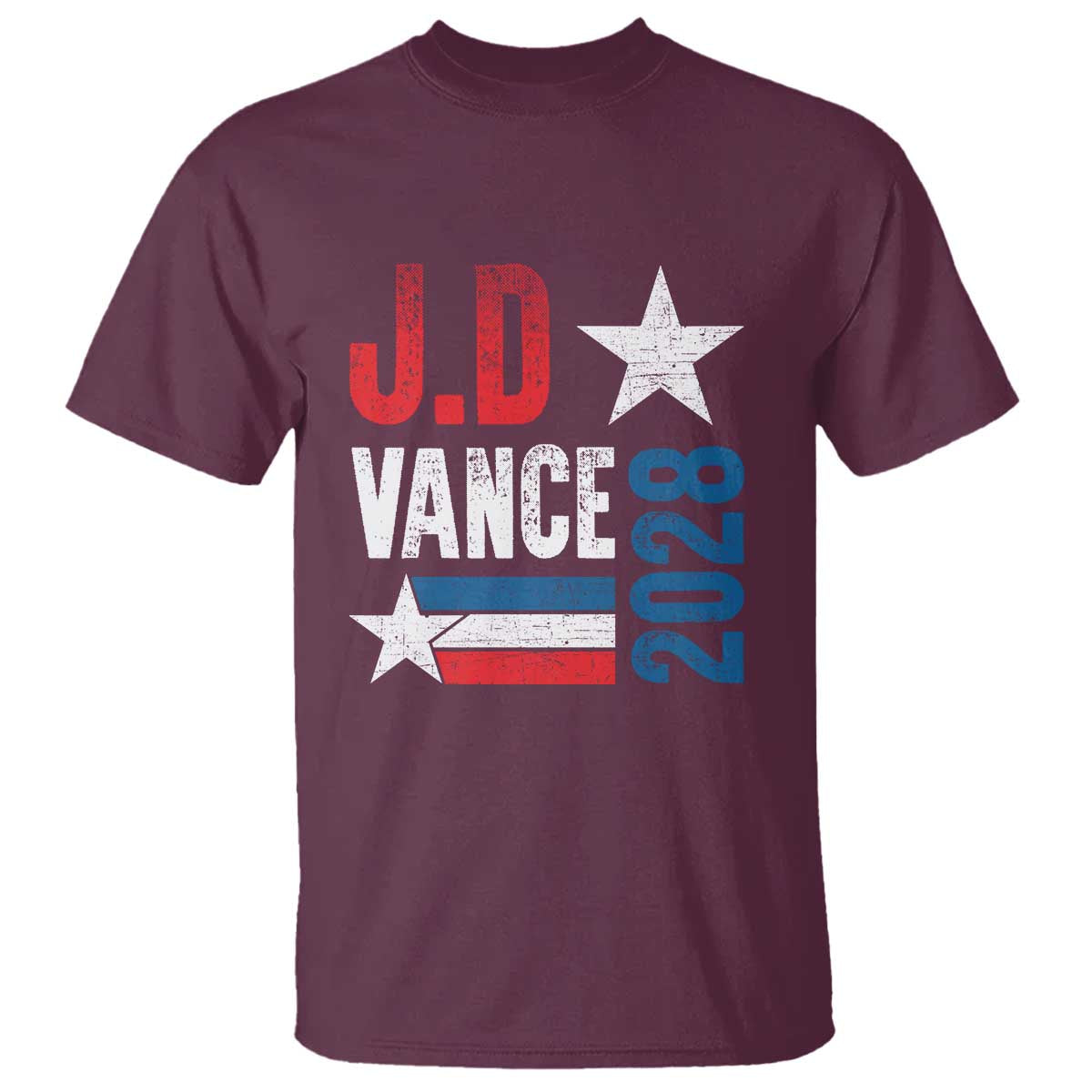 J.D Vance 2028 T Shirt Vintage US Presidential Election Star - Wonder Print Shop