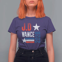 J.D Vance 2028 T Shirt For Women Vintage US Presidential Election Star - Wonder Print Shop