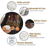 Thanksgiving Throw Blanket Turkey Gravy Beans And Rolls Lemme See That Casserole Foods - Wonder Print Shop