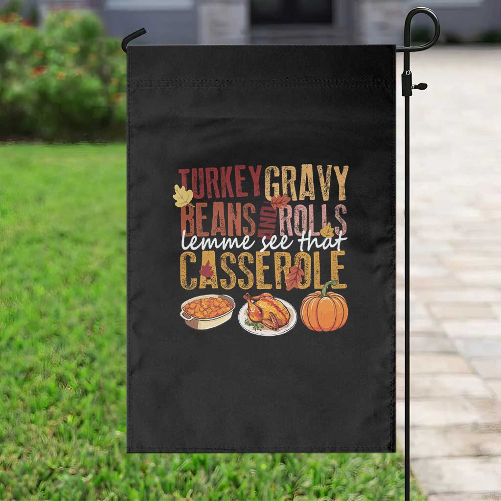 Thanksgiving Garden Flag Turkey Gravy Beans And Rolls Lemme See That Casserole Foods - Wonder Print Shop