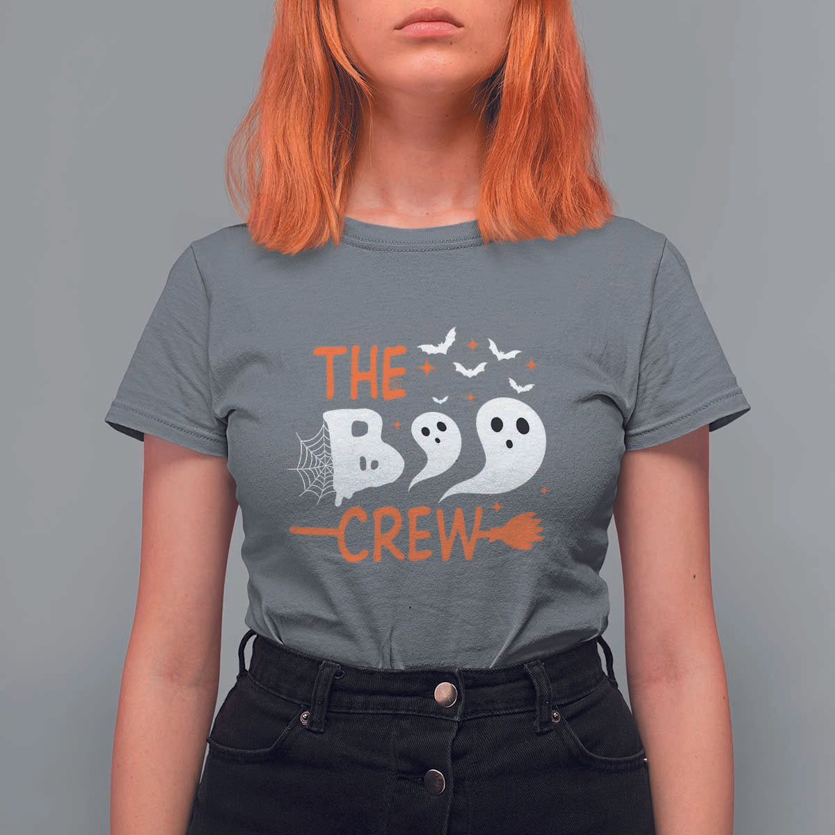 Halloween T Shirt For Women The Boo Crew Trick Or Treat Ghost Squad - Wonder Print Shop