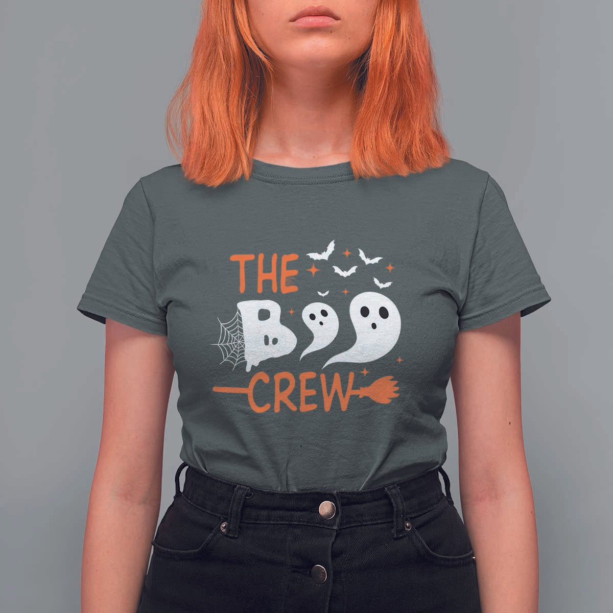 Halloween T Shirt For Women The Boo Crew Trick Or Treat Ghost Squad - Wonder Print Shop