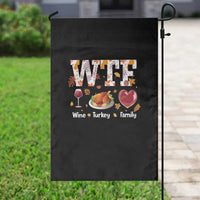 Thanksgiving Garden Flag WTF Wine Turkey Family Autumn Season Leaves - Wonder Print Shop