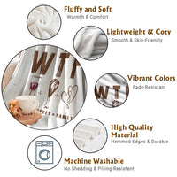 Thanksgiving Throw Blanket WTF Wine Turkey Family Autumn Season - Wonder Print Shop