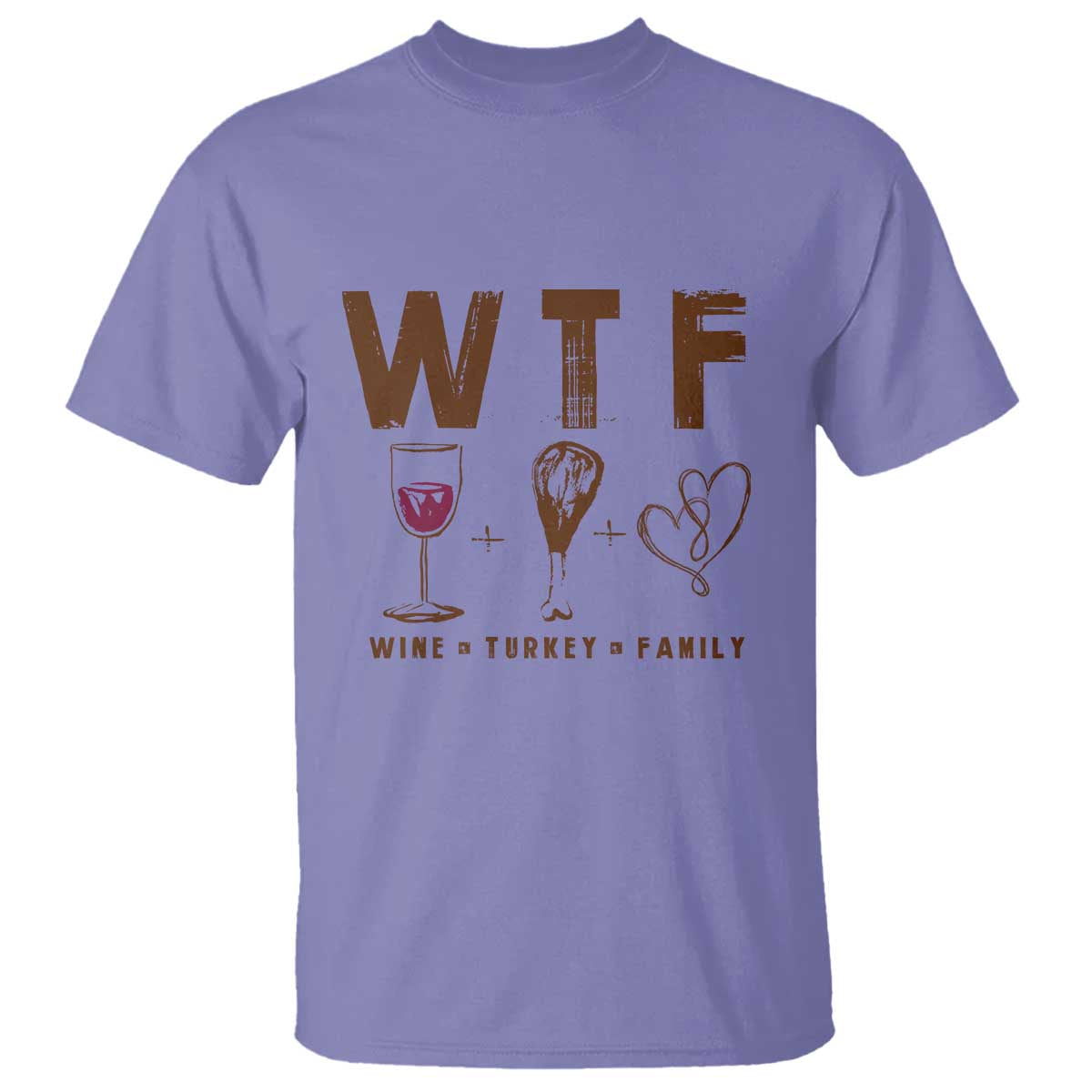 Thanksgiving T Shirt WTF Wine Turkey Family Autumn Season - Wonder Print Shop