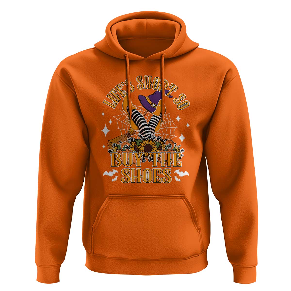 Halloween Witches Hoodie Life's Short So Buy The Shoes Spider Web Fall Season