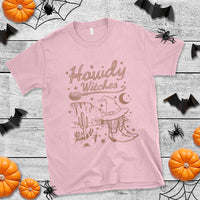 Halloween Cowgirl T Shirt Howdy Witches Retro Cowboy Boots Witch Hat Broom - Wonder Print Shop
