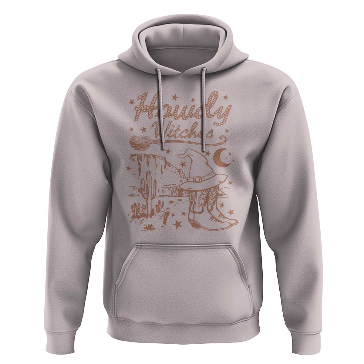 Halloween Cowgirl Hoodie Howdy Witches Retro Cowboy Boots Witch Hat Broom