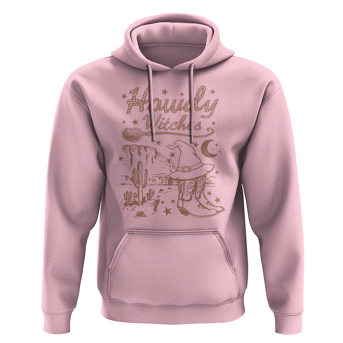 Halloween Cowgirl Hoodie Howdy Witches Retro Cowboy Boots Witch Hat Broom