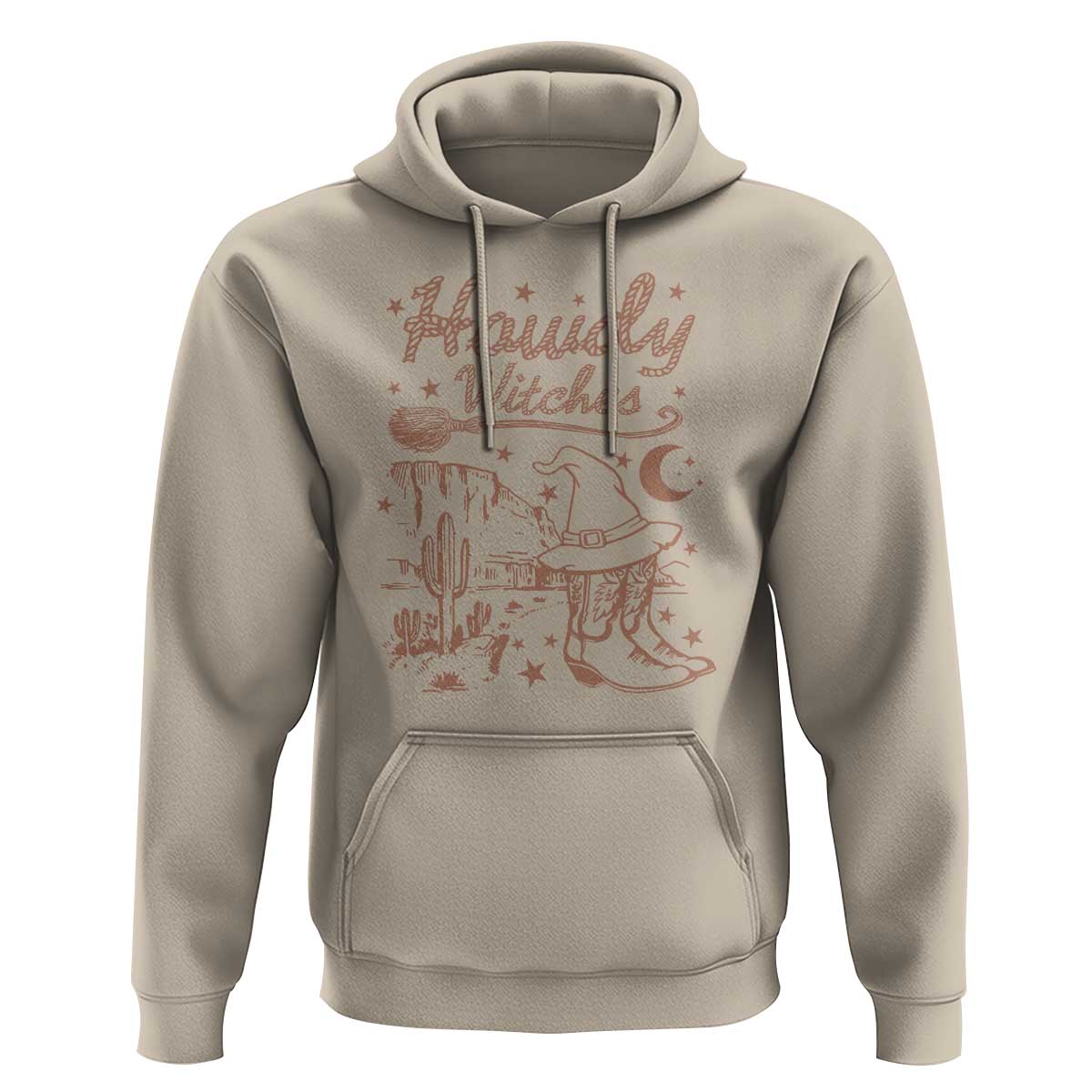 Halloween Cowgirl Hoodie Howdy Witches Retro Cowboy Boots Witch Hat Broom