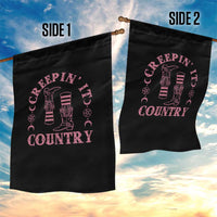 Halloween Cowgirl Garden Flag Creepin It Country Cowboy Boots Witch Socks Pentagram - Wonder Print Shop