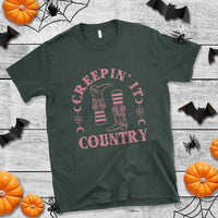 Halloween Cowgirl T Shirt Creepin It Country Cowboy Boots Witch Socks Pentagram - Wonder Print Shop