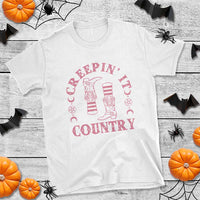 Halloween Cowgirl T Shirt Creepin It Country Cowboy Boots Witch Socks Pentagram - Wonder Print Shop