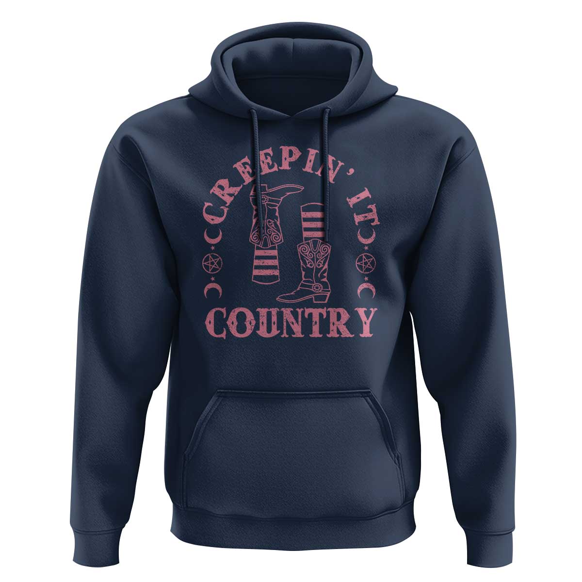 Halloween Cowgirl Hoodie Creepin It Country Cowboy Boots Witch Socks Pentagram