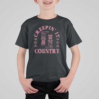 Halloween Cowgirl T Shirt For Kid Creepin It Country Cowboy Boots Witch Socks Pentagram - Wonder Print Shop
