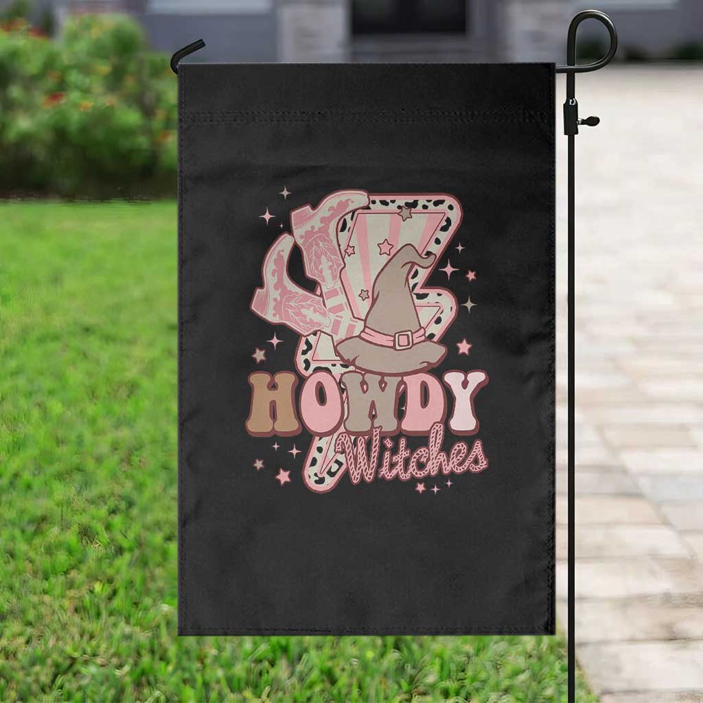 Halloween Cowgirl Garden Flag Howdy Witches Cowboy Boots Witch Hat Thunder - Wonder Print Shop