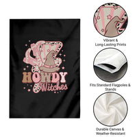 Halloween Cowgirl Garden Flag Howdy Witches Cowboy Boots Witch Hat Thunder - Wonder Print Shop