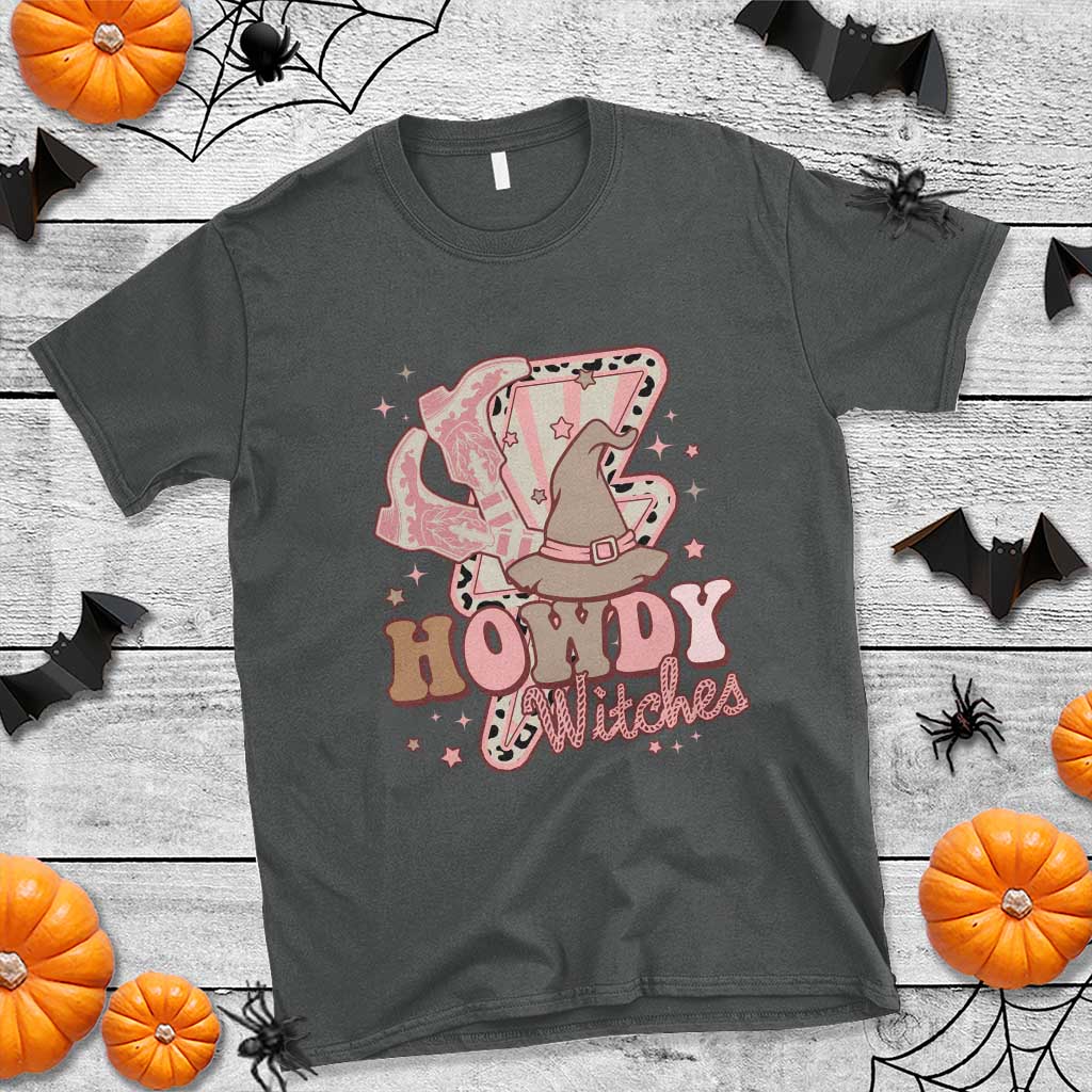 Halloween Cowgirl T Shirt Howdy Witches Cowboy Boots Witch Hat Thunder - Wonder Print Shop