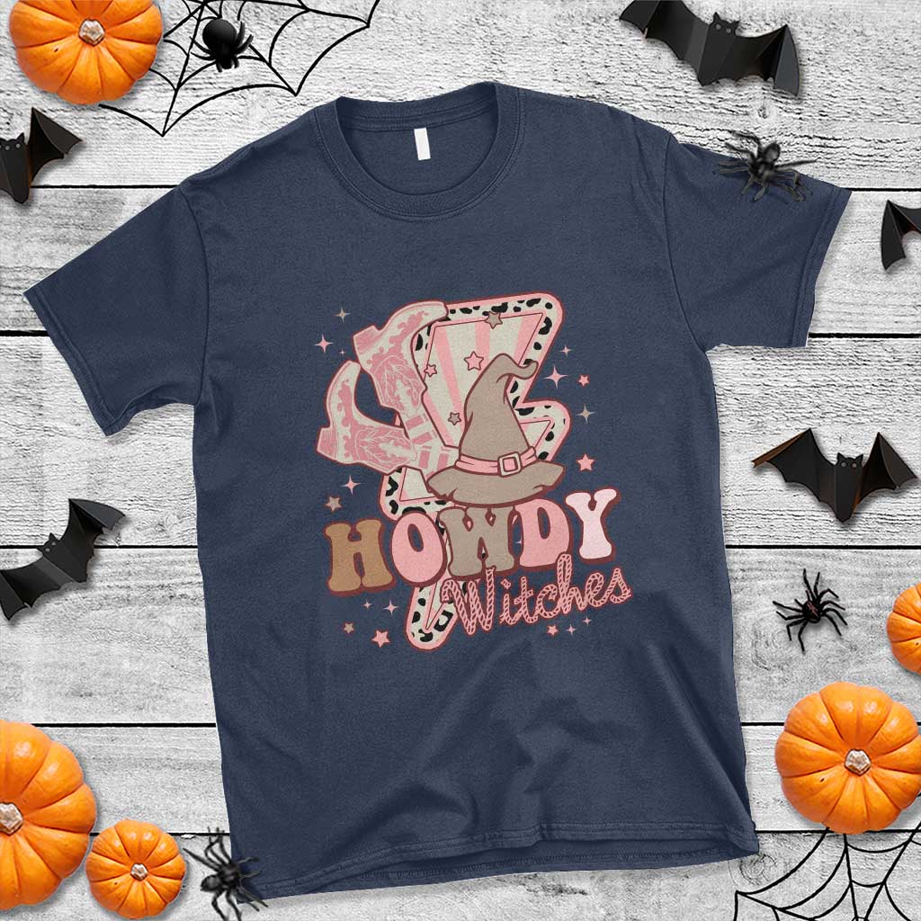 Halloween Cowgirl T Shirt Howdy Witches Cowboy Boots Witch Hat Thunder - Wonder Print Shop