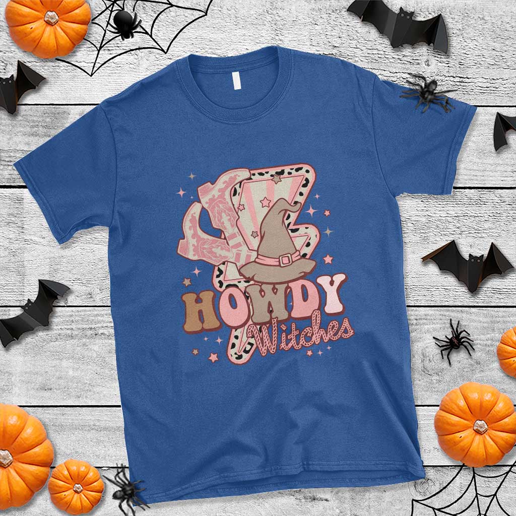 Halloween Cowgirl T Shirt Howdy Witches Cowboy Boots Witch Hat Thunder - Wonder Print Shop
