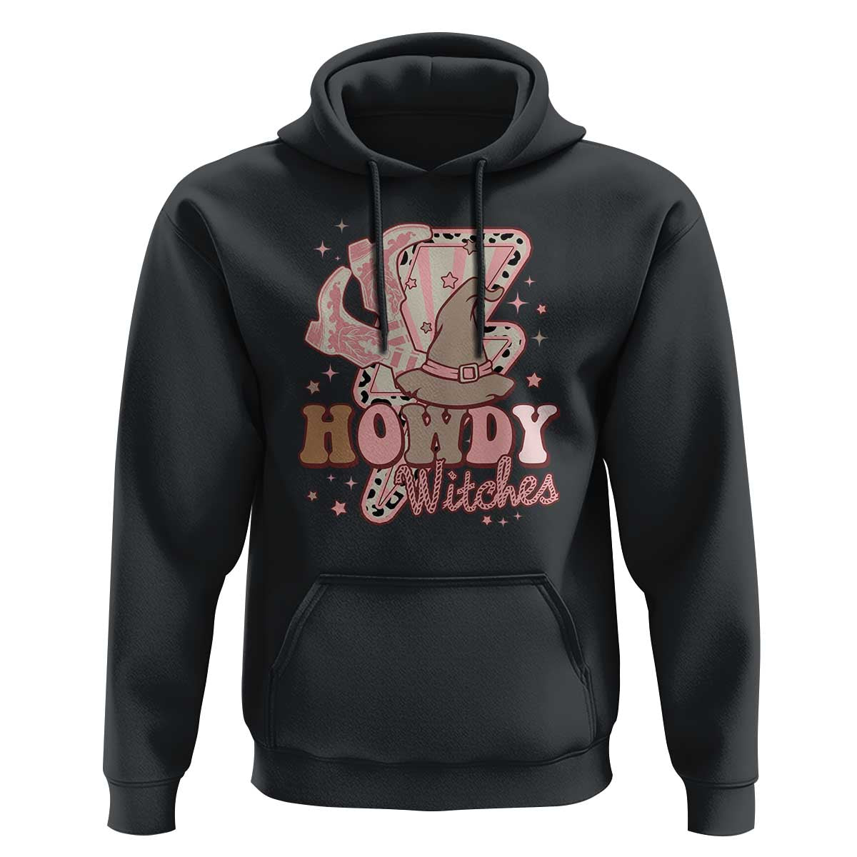 Halloween Cowgirl Hoodie Howdy Witches Cowboy Boots Witch Hat Thunder