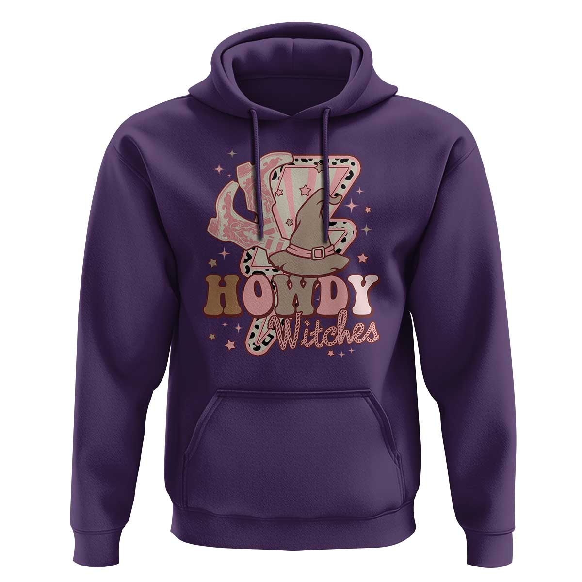 Halloween Cowgirl Hoodie Howdy Witches Cowboy Boots Witch Hat Thunder