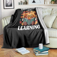 Funny Teacher Throw Blanket Fall In Love With Learning Autumn Pumpkin Reading Thanksgiving Pumpkin - Wonder Print Shop