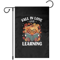 Funny Teacher Garden Flag Fall In Love With Learning Autumn Pumpkin Reading Thanksgiving Pumpkin - Wonder Print Shop