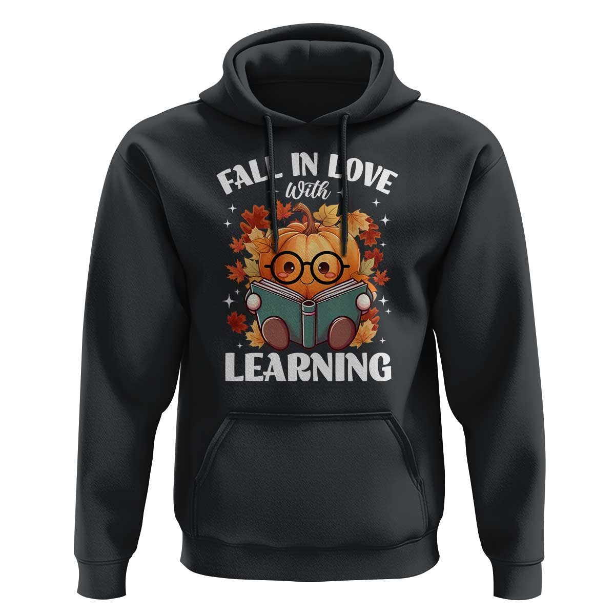 Funny Teacher Hoodie Fall In Love With Learning Autumn Pumpkin Reading Thanksgiving Pumpkin