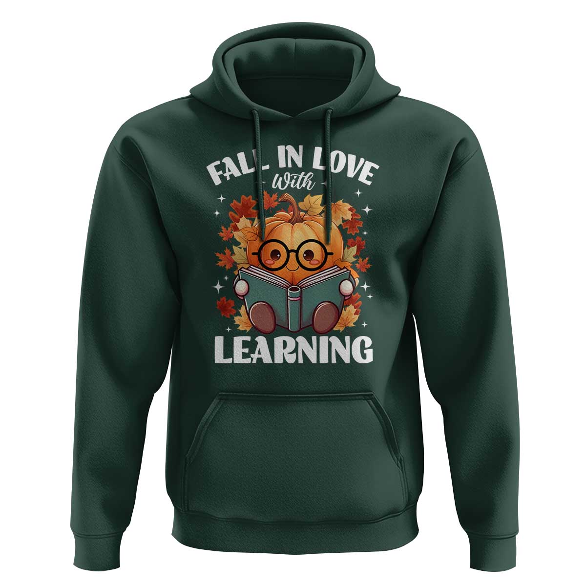 Funny Teacher Hoodie Fall In Love With Learning Autumn Pumpkin Reading Thanksgiving Pumpkin