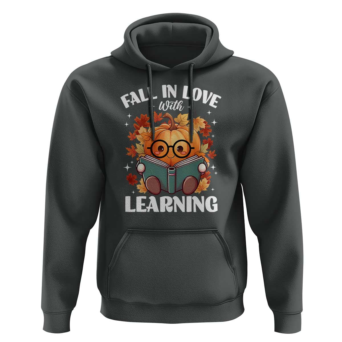 Funny Teacher Hoodie Fall In Love With Learning Autumn Pumpkin Reading Thanksgiving Pumpkin