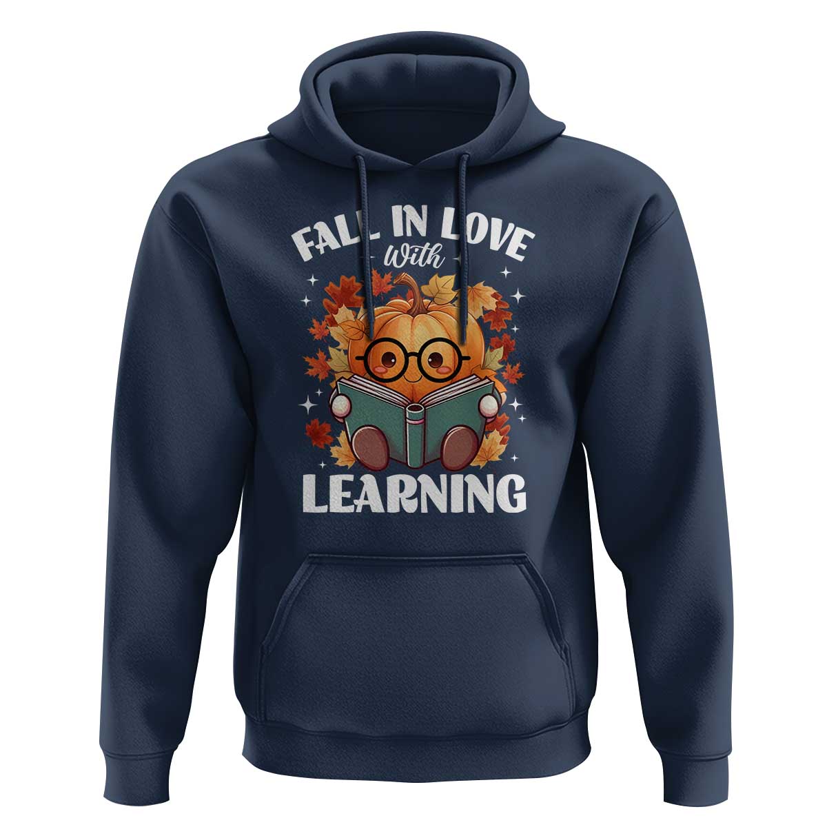 Funny Teacher Hoodie Fall In Love With Learning Autumn Pumpkin Reading Thanksgiving Pumpkin