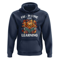 Funny Teacher Hoodie Fall In Love With Learning Autumn Pumpkin Reading Thanksgiving Pumpkin