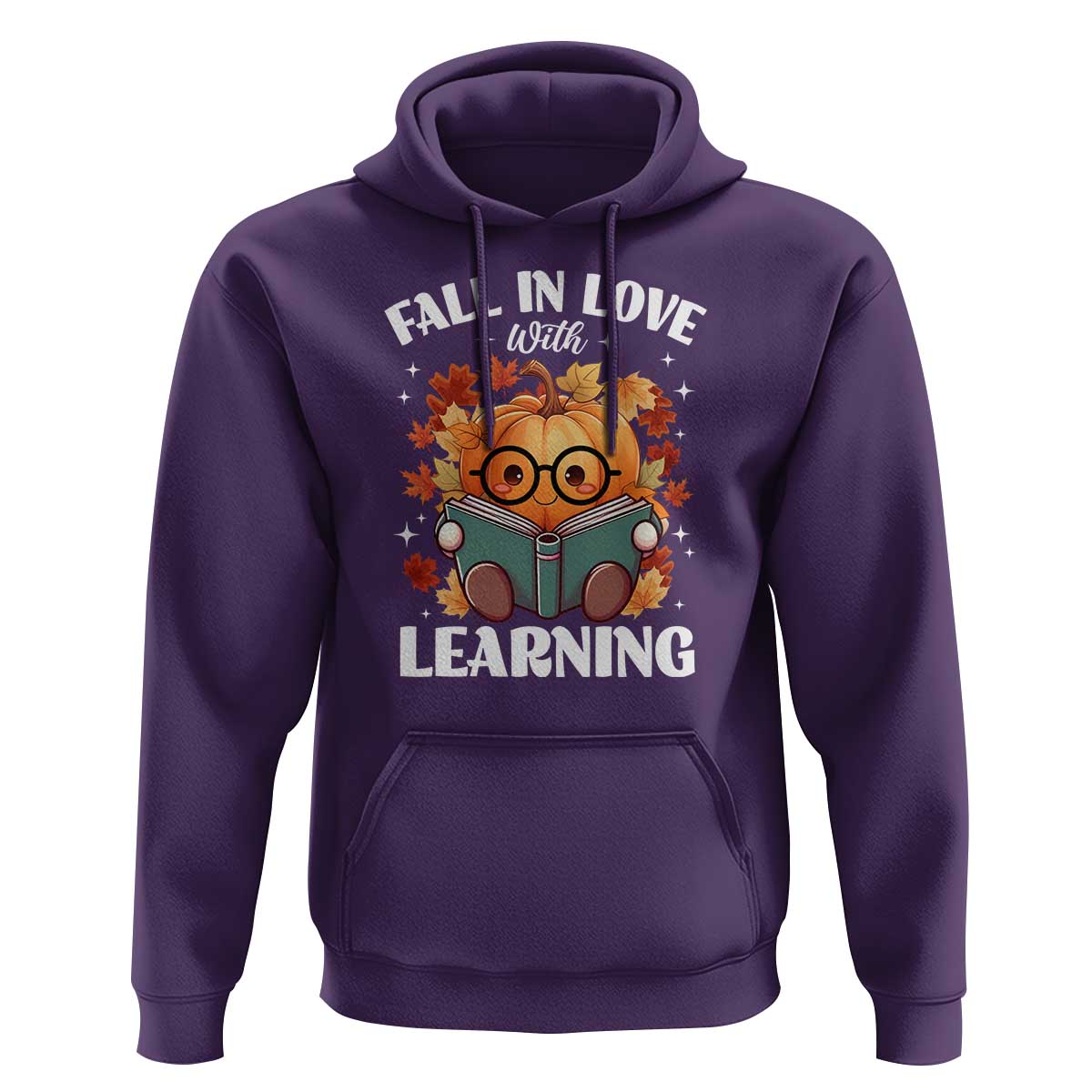 Funny Teacher Hoodie Fall In Love With Learning Autumn Pumpkin Reading Thanksgiving Pumpkin