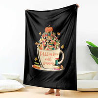 Funny Teacher Throw Blanket Fall In Love With Learning Autumn Pumpkin Reading Thanksgiving - Wonder Print Shop
