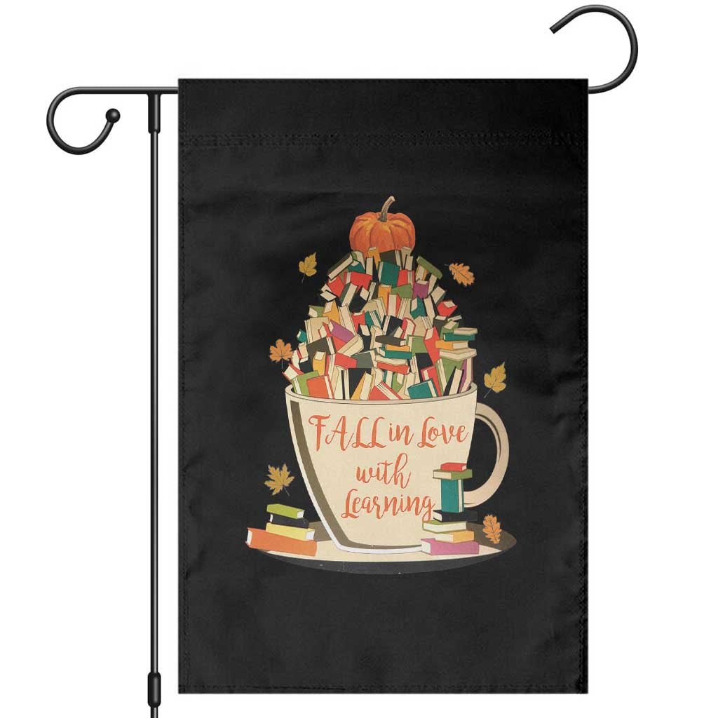 Funny Teacher Garden Flag Fall In Love With Learning Autumn Pumpkin Reading Thanksgiving - Wonder Print Shop