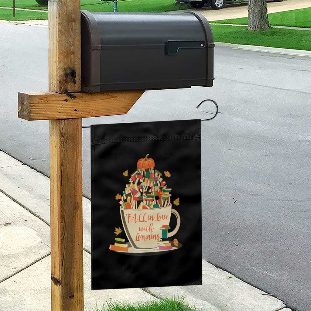 Funny Teacher Garden Flag Fall In Love With Learning Autumn Pumpkin Reading Thanksgiving - Wonder Print Shop