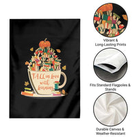 Funny Teacher Garden Flag Fall In Love With Learning Autumn Pumpkin Reading Thanksgiving - Wonder Print Shop