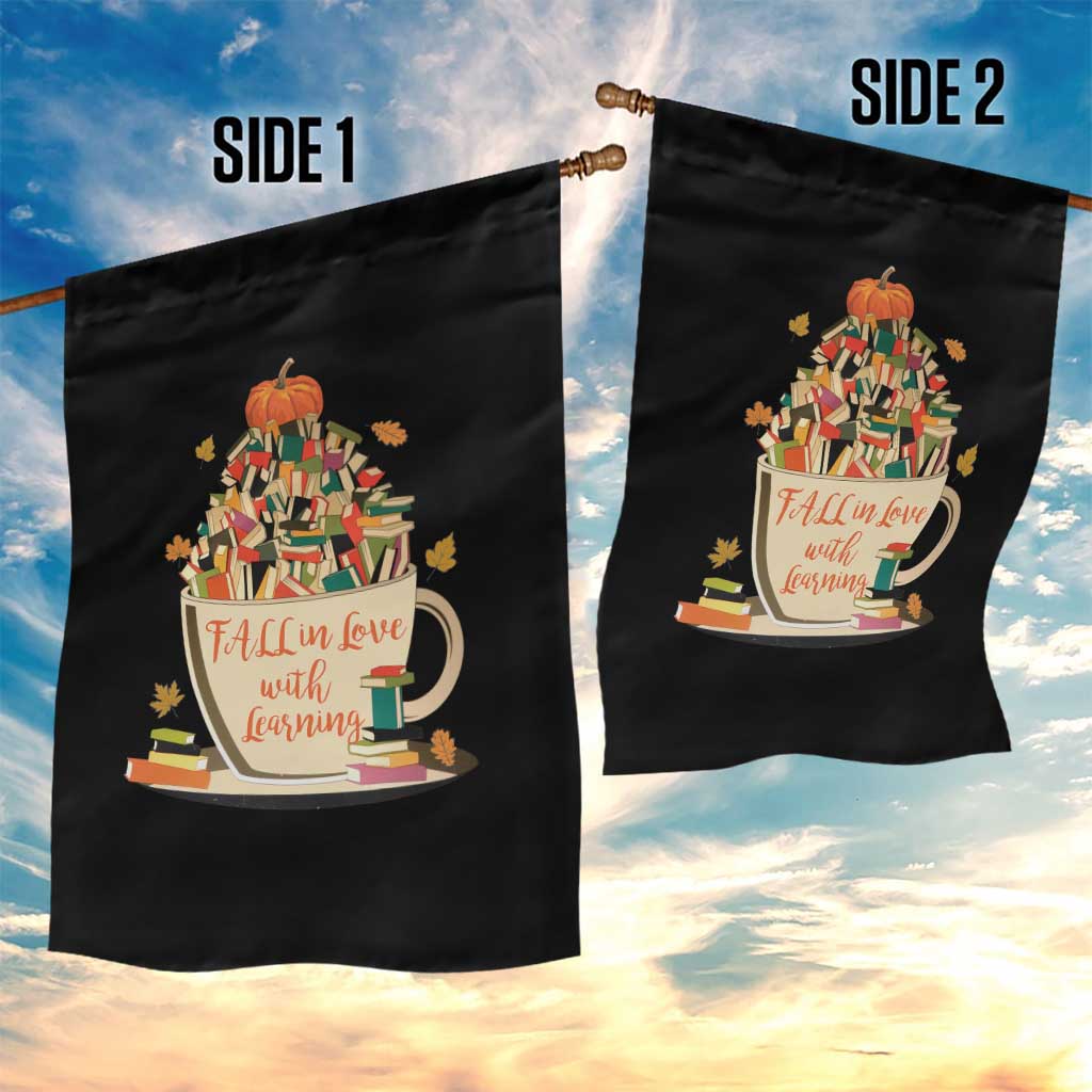 Funny Teacher Garden Flag Fall In Love With Learning Autumn Pumpkin Reading Thanksgiving - Wonder Print Shop