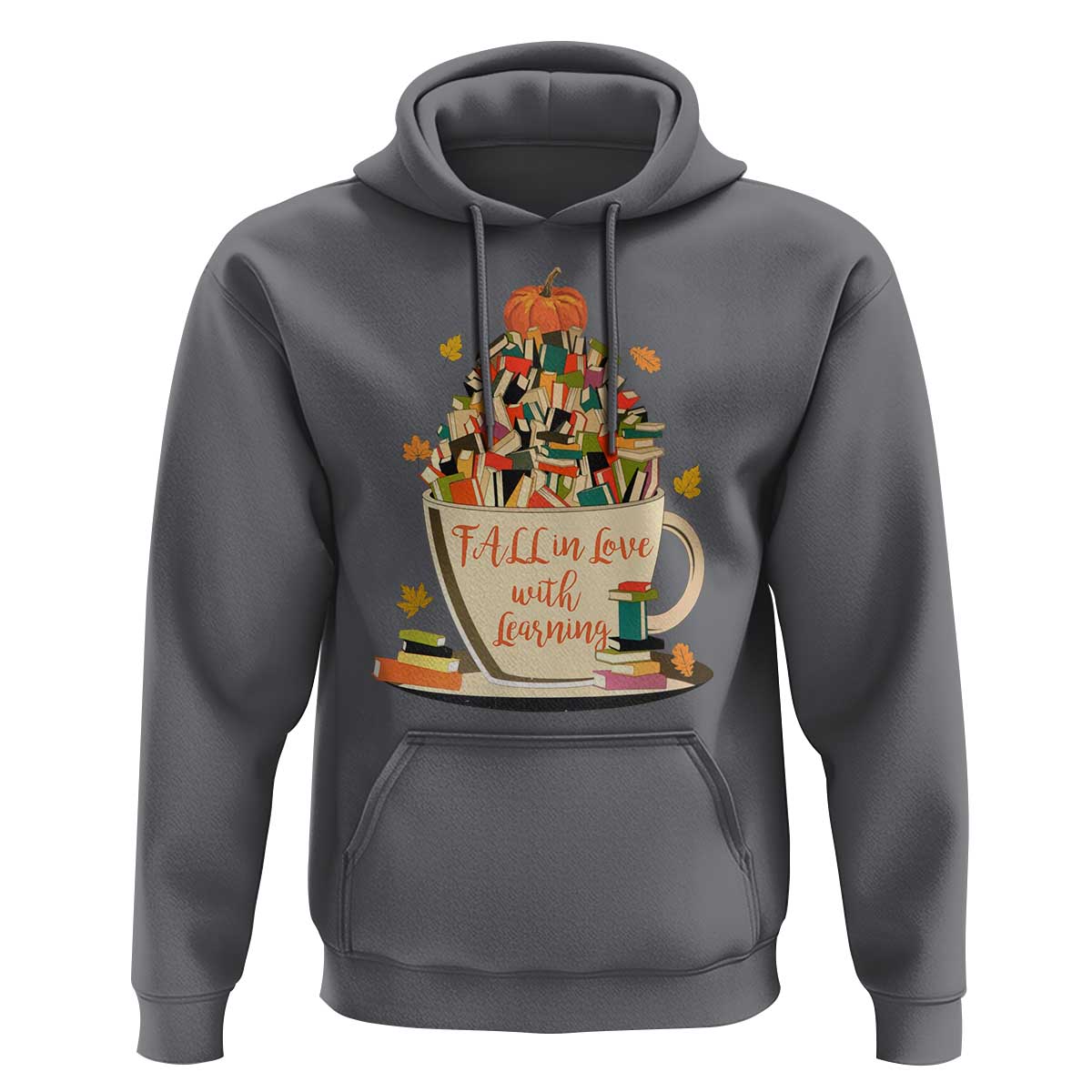 Funny Teacher Hoodie Fall In Love With Learning Autumn Pumpkin Reading Thanksgiving
