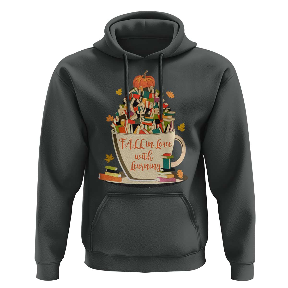 Funny Teacher Hoodie Fall In Love With Learning Autumn Pumpkin Reading Thanksgiving
