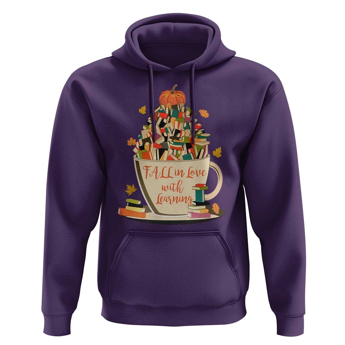 Funny Teacher Hoodie Fall In Love With Learning Autumn Pumpkin Reading Thanksgiving