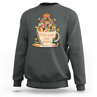 Funny Teacher Sweatshirt Fall In Love With Learning Autumn Pumpkin Reading Thanksgiving - Wonder Print Shop