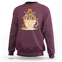 Funny Teacher Sweatshirt Fall In Love With Learning Autumn Pumpkin Reading Thanksgiving - Wonder Print Shop