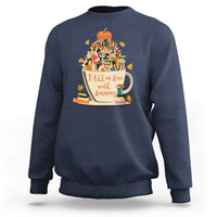 Funny Teacher Sweatshirt Fall In Love With Learning Autumn Pumpkin Reading Thanksgiving - Wonder Print Shop