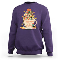 Funny Teacher Sweatshirt Fall In Love With Learning Autumn Pumpkin Reading Thanksgiving - Wonder Print Shop