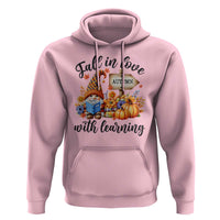 Funny Teacher Hoodie Fall In Love With Learning Autumn Pumpkin Reading Thanksgiving Gnome
